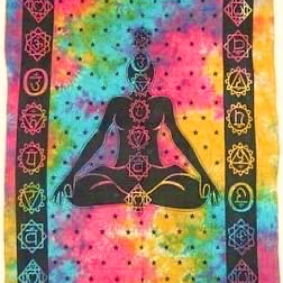 Hand Crafted Other - Chakra Tie Dye Bedspread Tapestry Wall Hanging